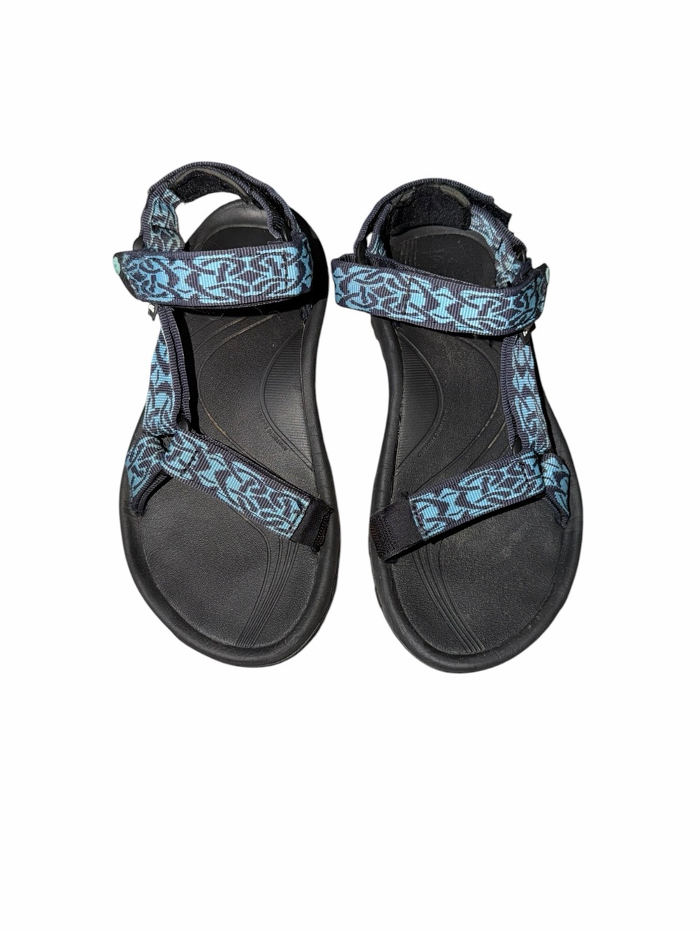 Teva Hurricane Sandals Women’s Size 6 Blue Black Print Sport Outdoor